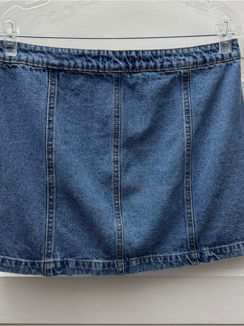 Forever 21 Denim Mini Skirt Zip Front High Rise Blue Womens 29 Y2K - Picture 3 of 7